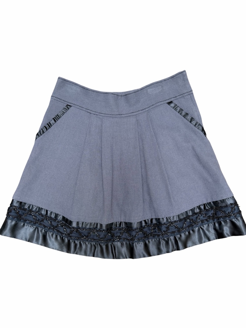 Vintage MARC JACOBS A Line Embellished Skirt Grey & Black Beaded Size 8 Medium